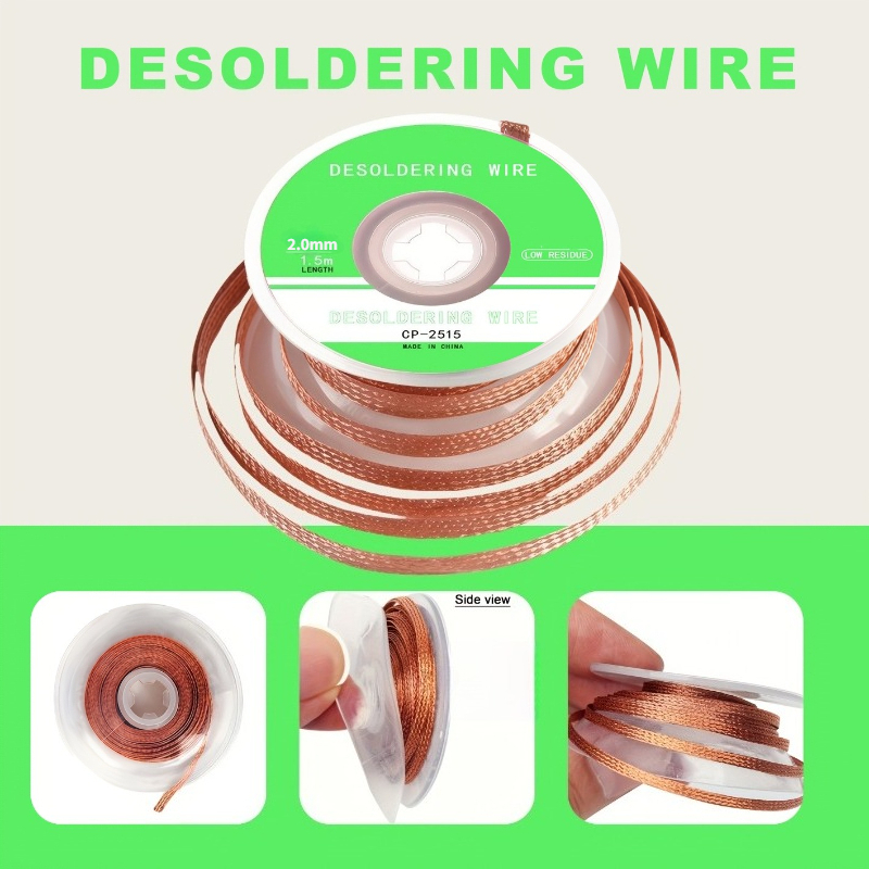 Copper Wire Roll - สายดูดตะกั่วแบบไม่ต้องล้าง สายทองแดงดูดตะกั่วแบบม้วน สำหรับลบตะกั่วออกจากแผงวงจร PCB และชิป BGA