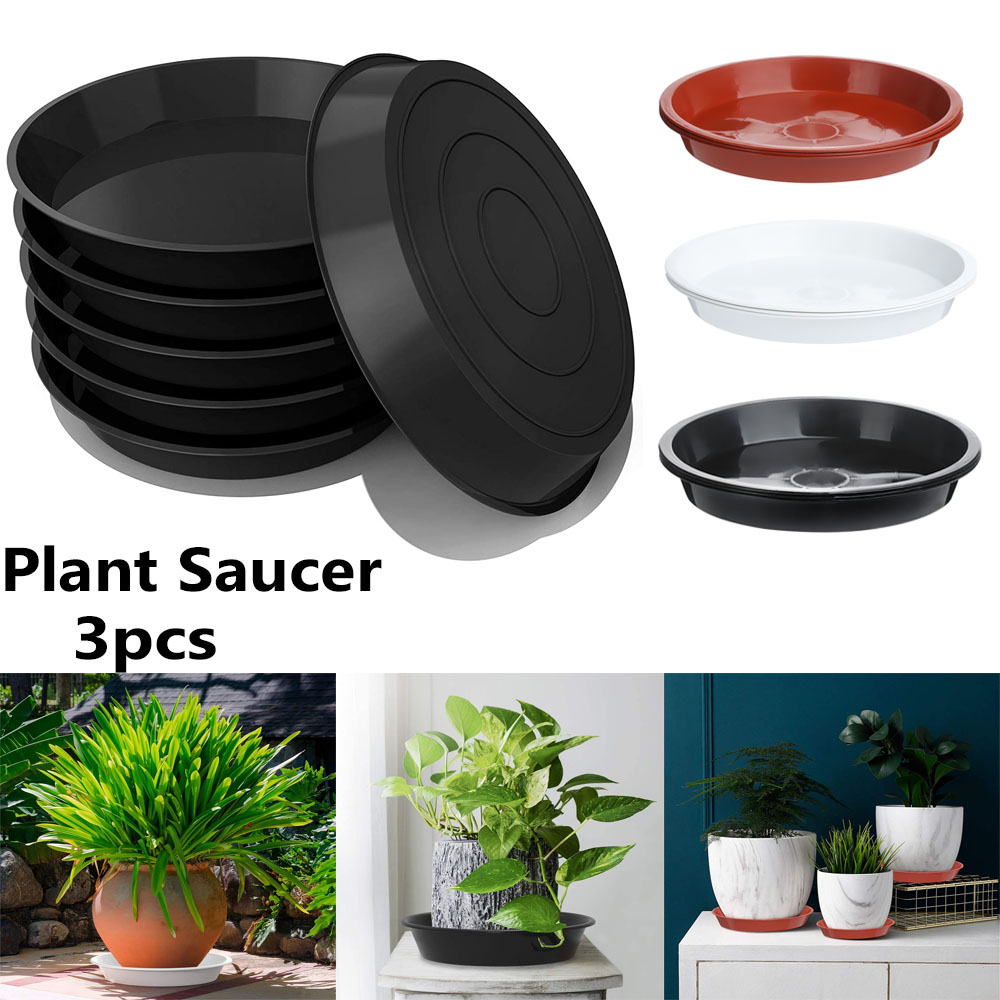 ถาดปลูกต้นไม้รูปทรงกลม3ชิ้นถาด - Drip Tray Saucer บทวิจารณ์และราคา