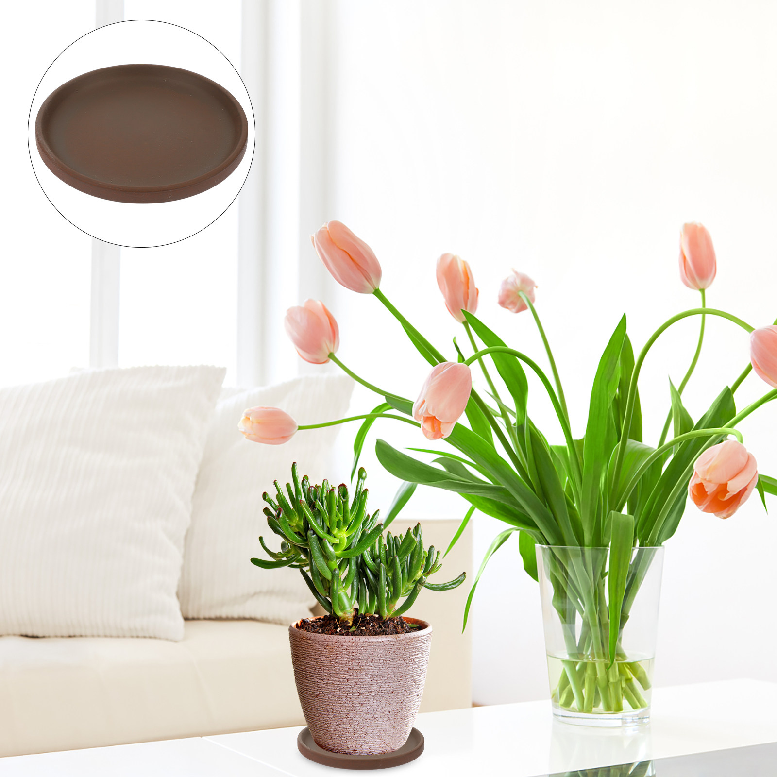 ถาดรองกระถางดอกไม้เซรามิก ทรงก - Drip Tray Saucer บทวิจารณ์และราคา