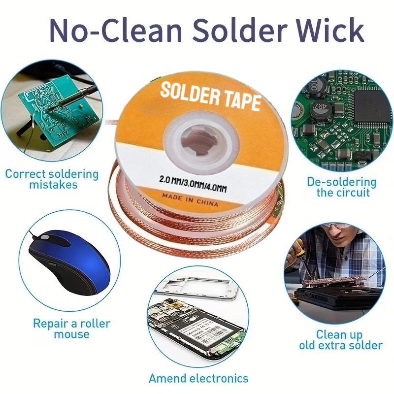 ลวดถักดูดตะกั่วทองแดงพร้อมฟลัก - Copper Wire Roll บทวิจารณ์และราคา