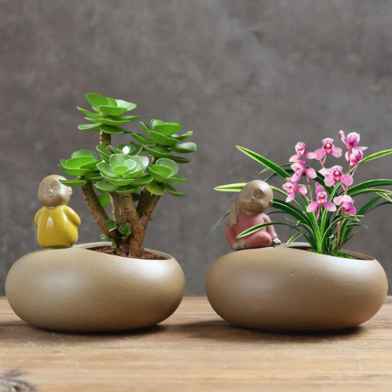 สไตล์จีน Retro เซรามิคพระภิกษุ - Bonsai Garden Art บทวิจารณ์และราคา
