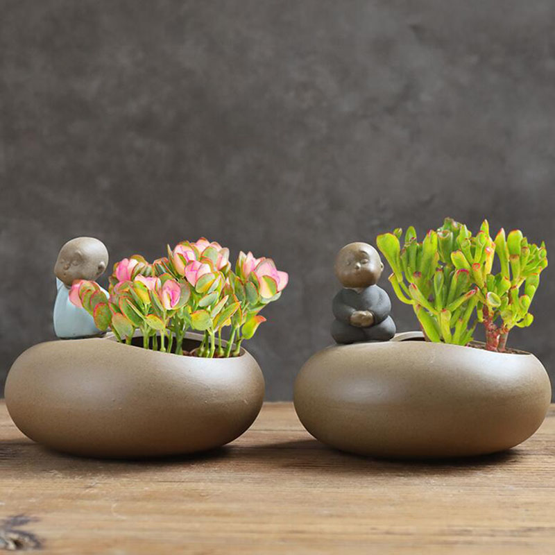 สไตล์จีน Retro เซรามิคพระภิกษุ - Bonsai Garden Art บทวิจารณ์และราคา