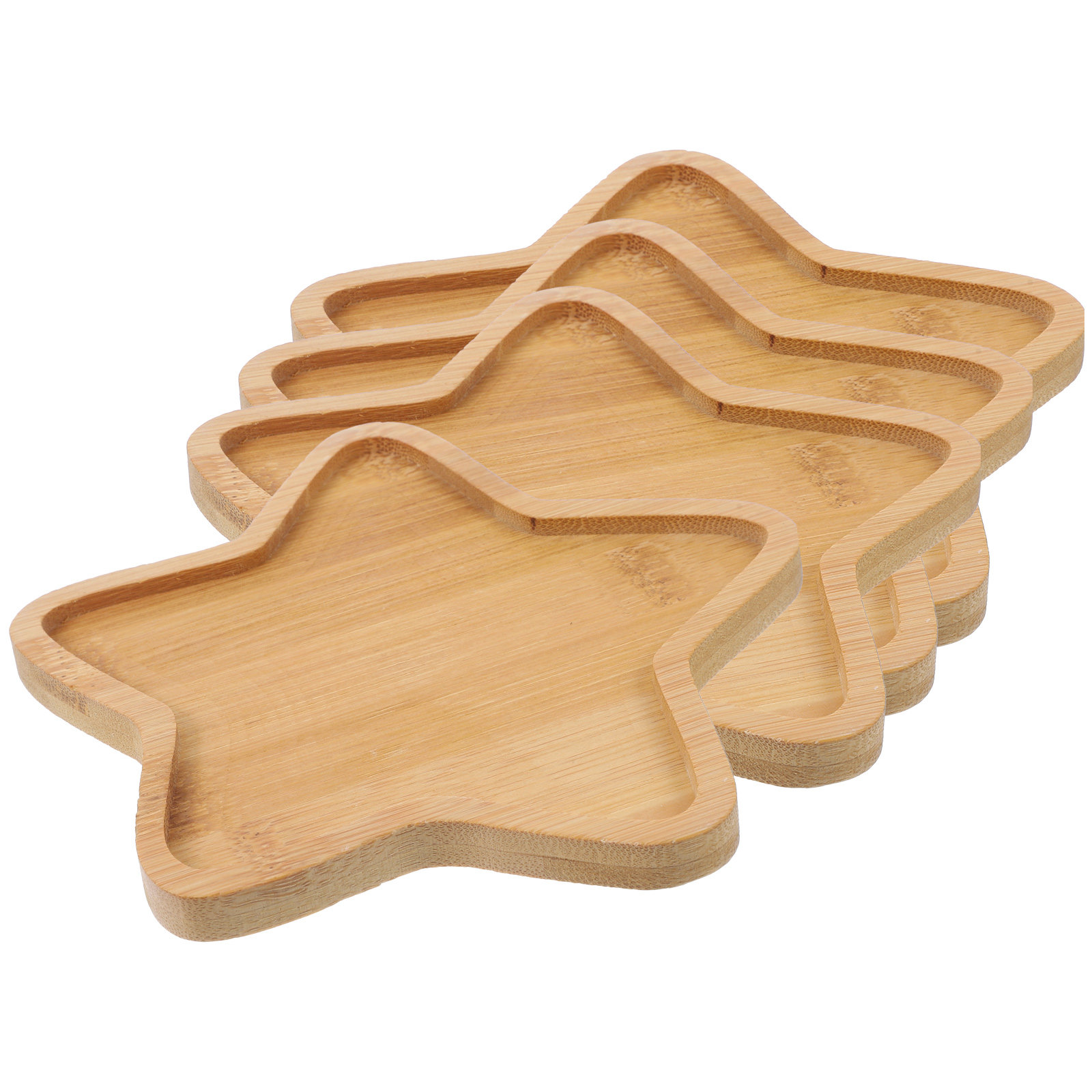 ถาดรองกระถางดอกไม้ไม้ไผ่ 4 ชิ้ - Drip Tray Saucer บทวิจารณ์และราคา