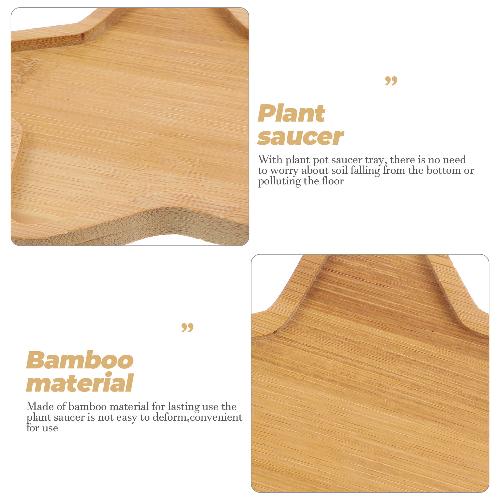 ถาดรองกระถางดอกไม้ไม้ไผ่ 4 ชิ้ - Drip Tray Saucer บทวิจารณ์และราคา